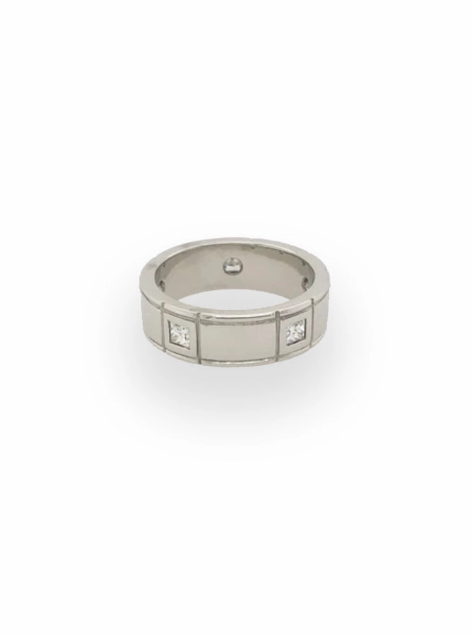 Platinum Band with Diamonds