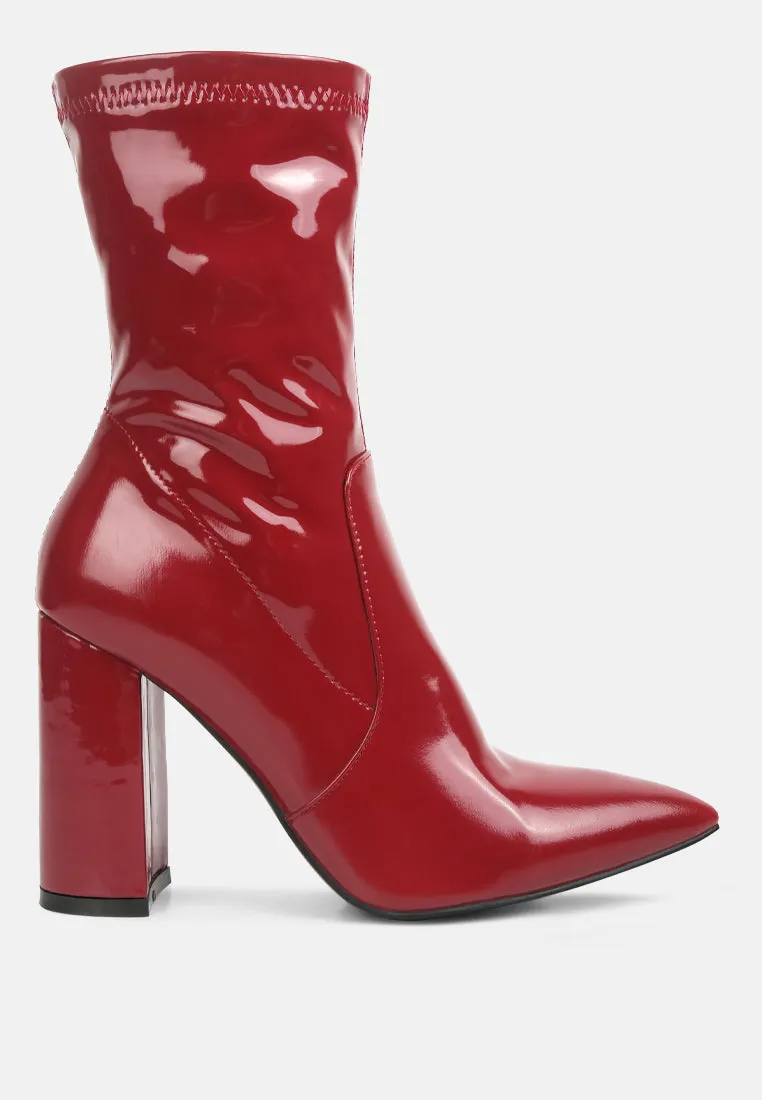 pluto block heel stiletto ankle boot