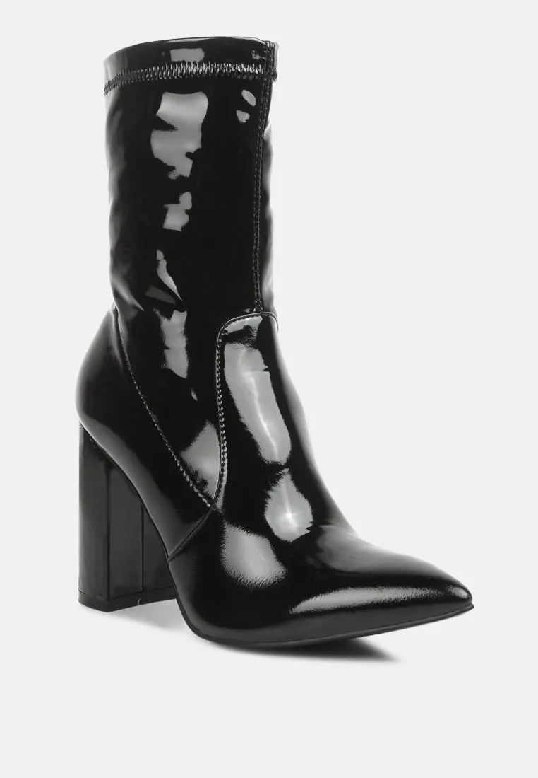 pluto block heel stiletto ankle boot