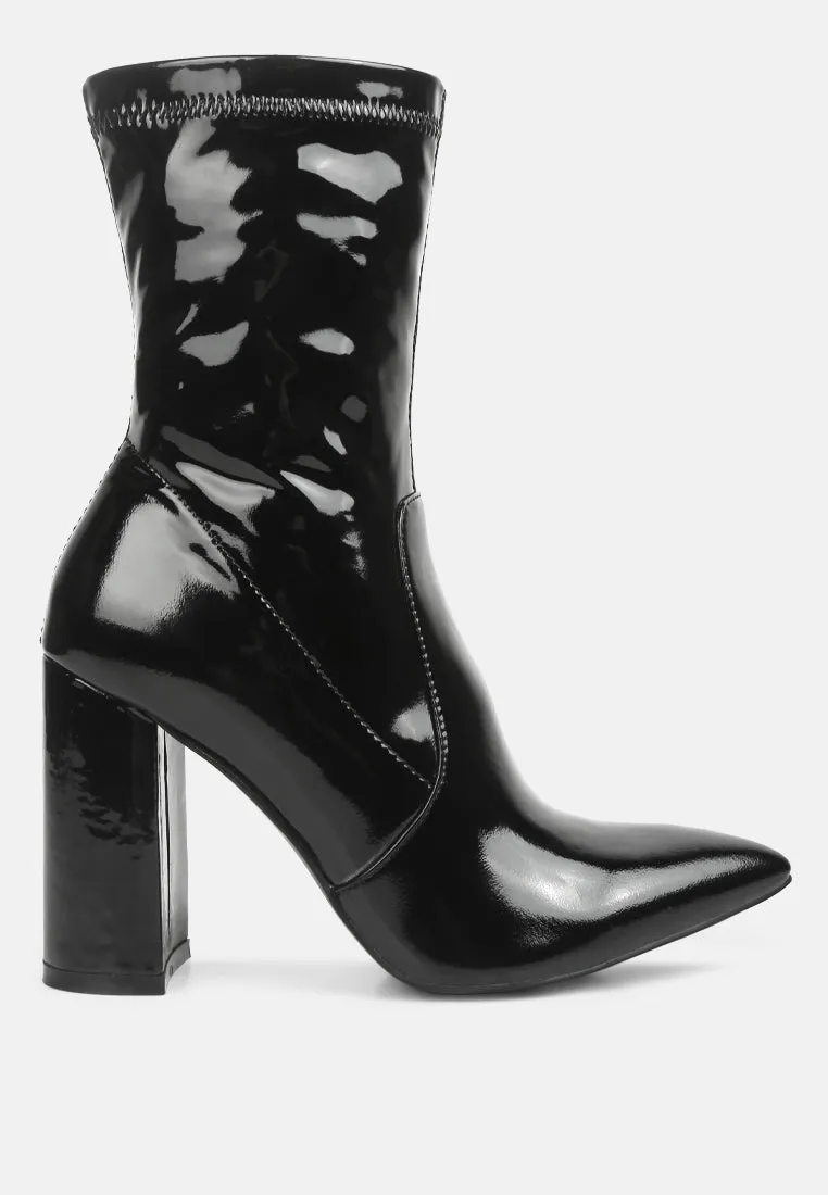 pluto block heel stiletto ankle boot