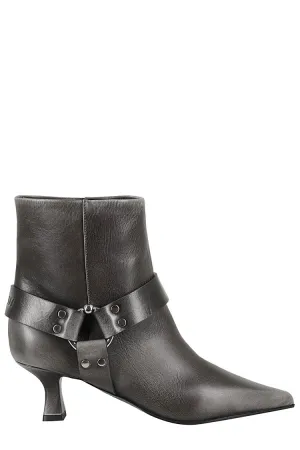 Pointed Toe Ankle Boot With Strap Detail