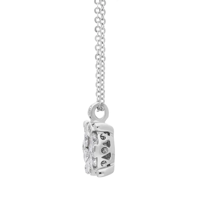 Ponte Vecchio 18ct White Gold 0.50ct Diamond Cluster Necklace D