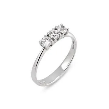 Ponte Vecchio Love Promise 18ct White Gold 0.45ct Diamond Trilogy Ring