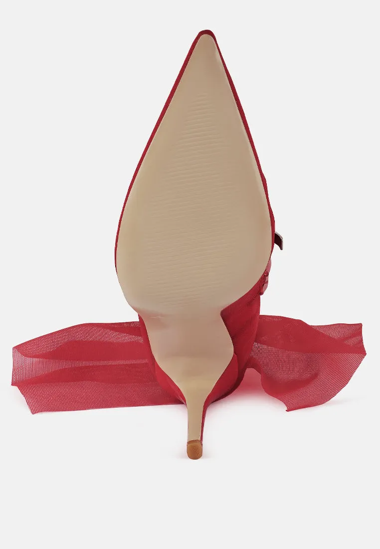 princess organza wrapped style heeled ankle boots