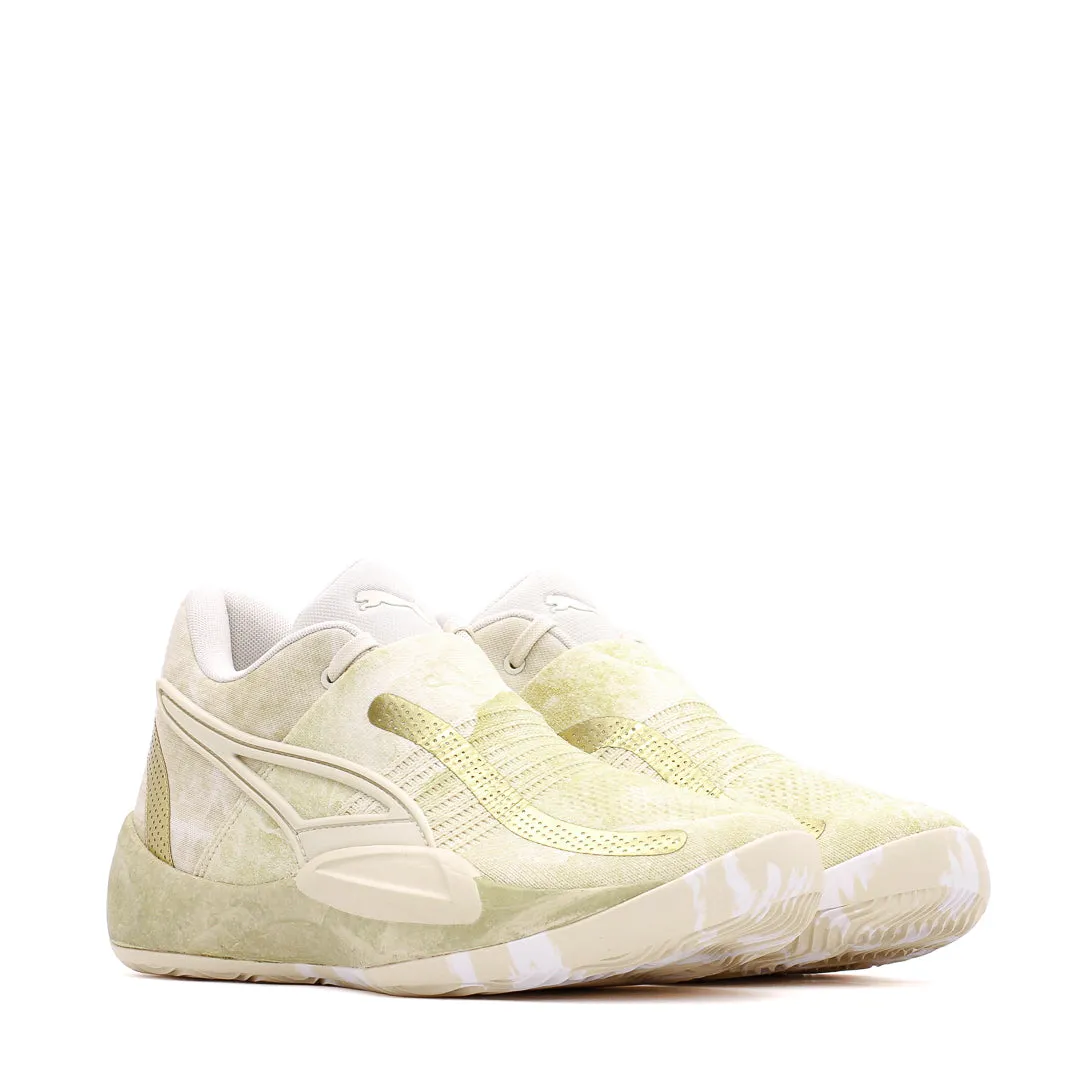 Puma Basketball Men Rise Nitro Nephrite Frosted Ivory Metallic Gold 378279-01