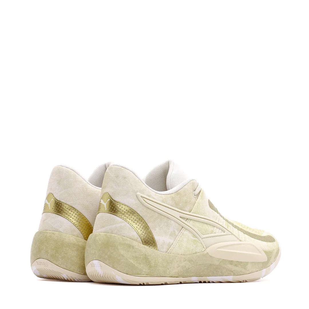 Puma Basketball Men Rise Nitro Nephrite Frosted Ivory Metallic Gold 378279-01