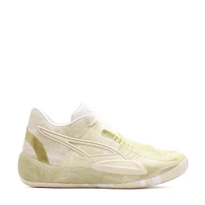 Puma Basketball Men Rise Nitro Nephrite Frosted Ivory Metallic Gold 378279-01
