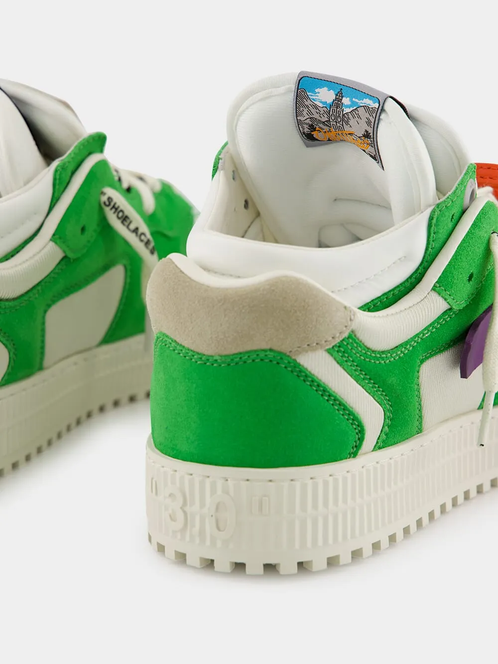 Purple and Light Green Floating Arrow Sneakers