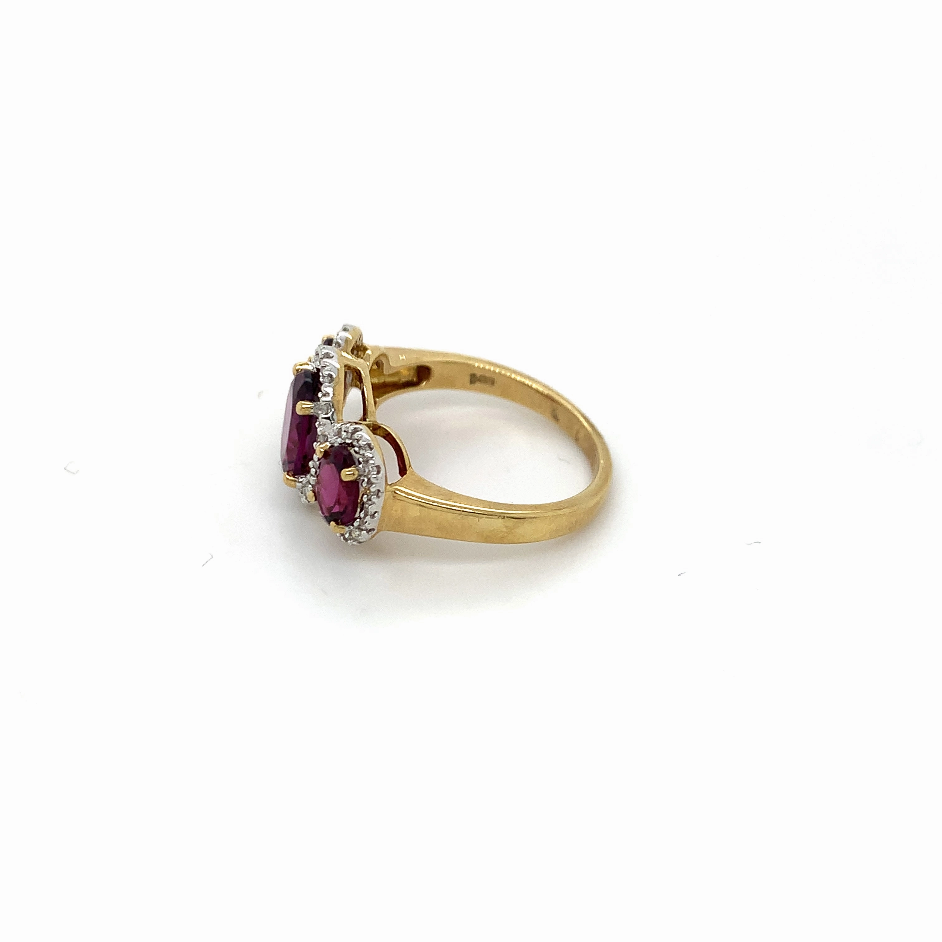 Rhodolite Trilogy Ring