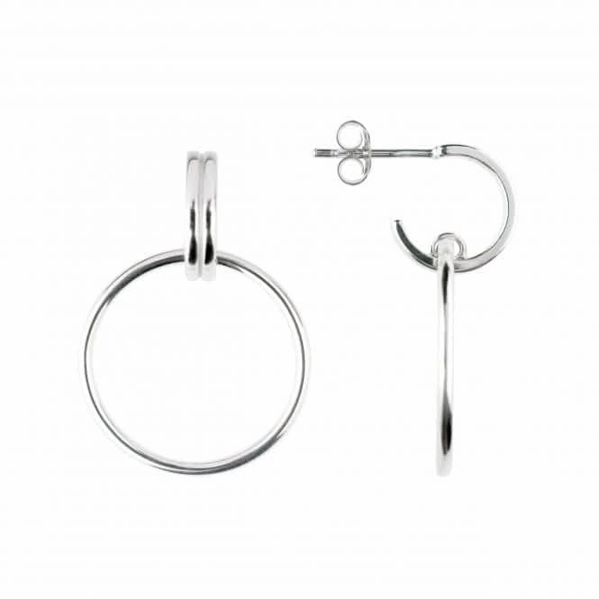 Ridged Linking Circle 30mm Stud Drop Earrings 6818HP