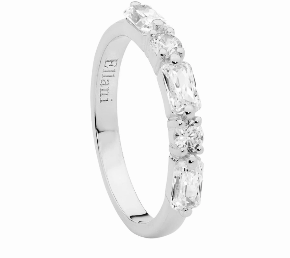 Ring - Round & Baguette Cubic Zirconia - 3 colours -  Size 7 (N1/2)