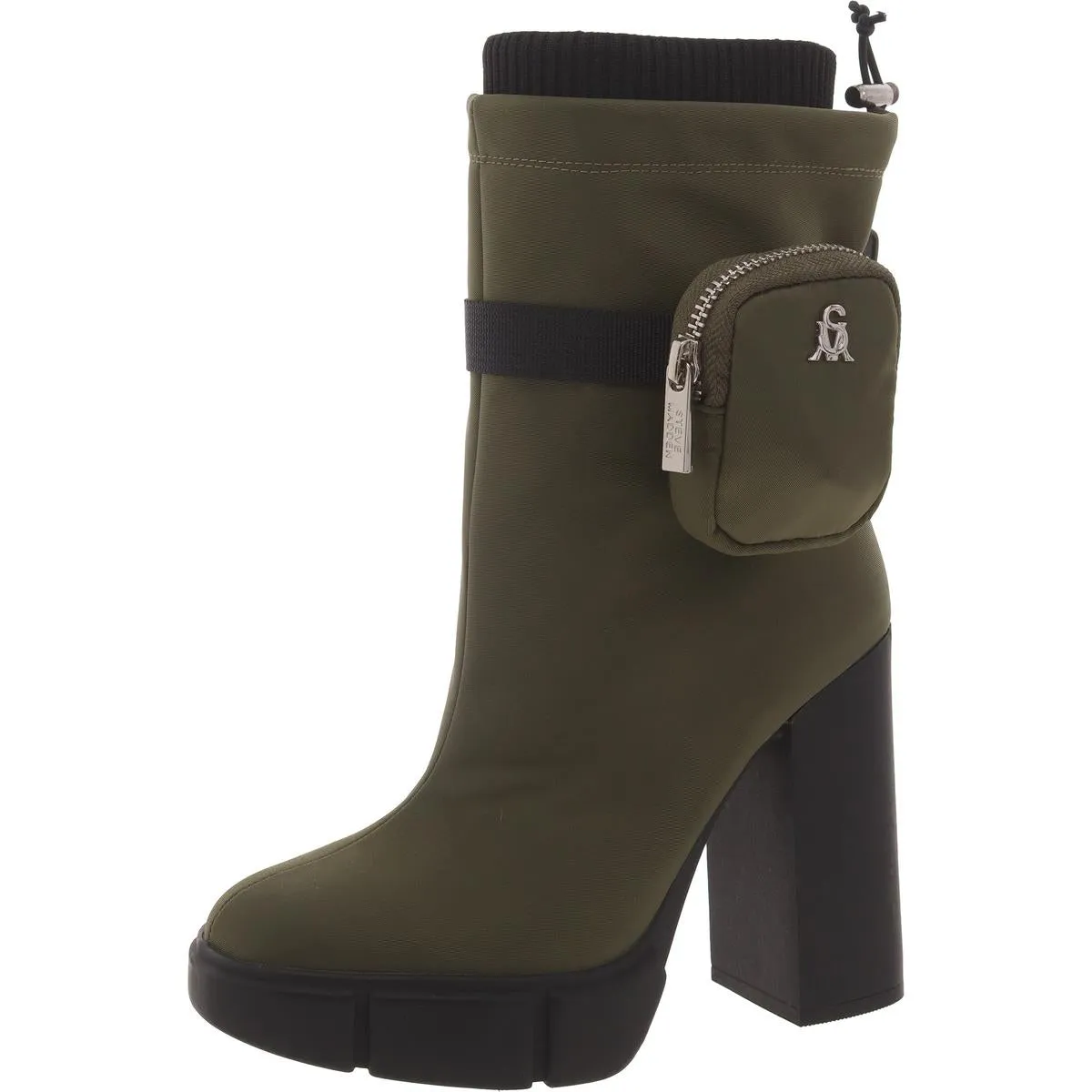 Rise Up Womens Nylon Block Heel Ankle Boots