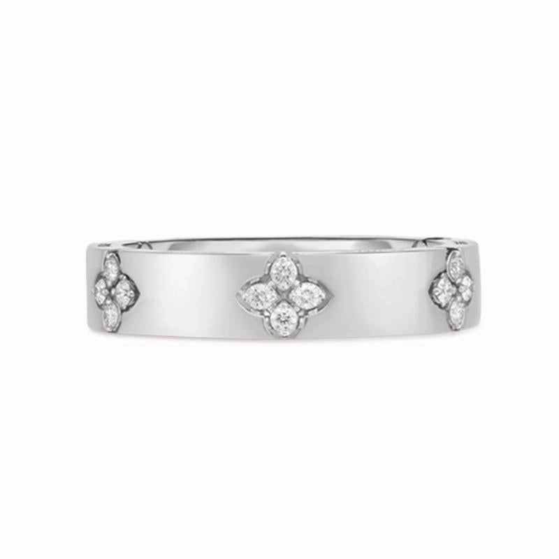 Roberto Coin Love in Verona 18ct White Gold Diamond 4.5mm Wide Ring
