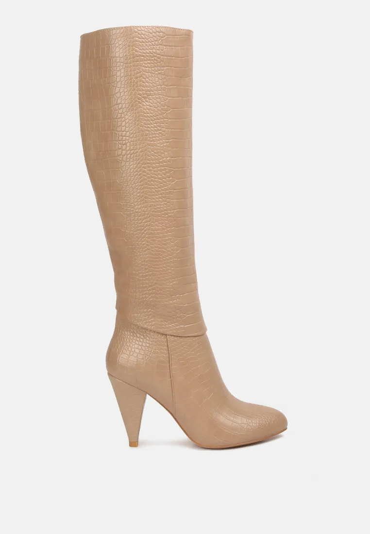 rum rolls calf croc boots