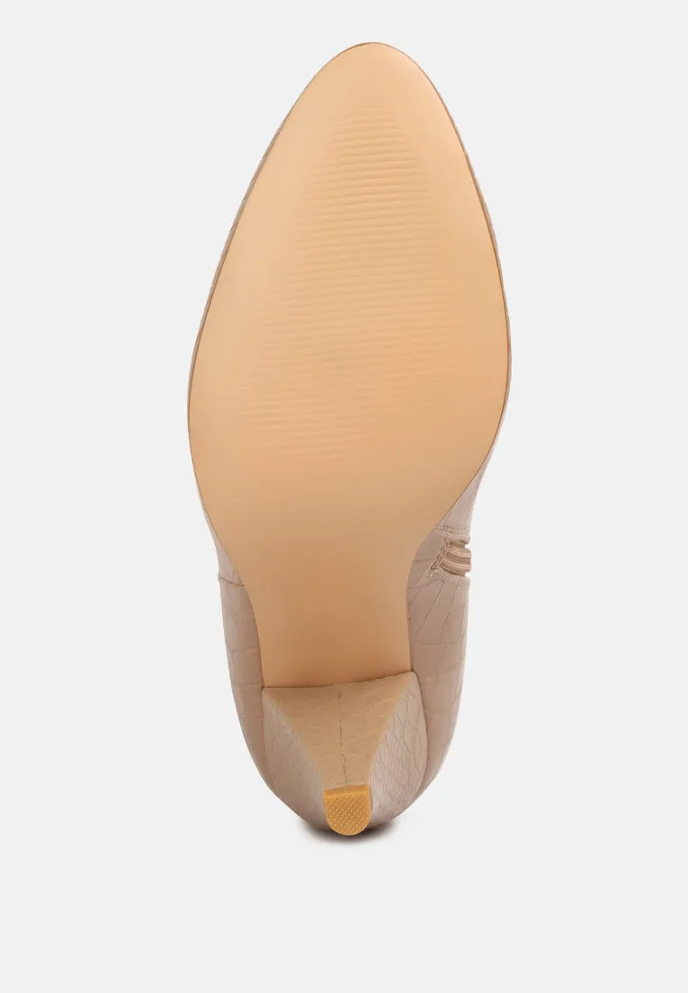 rum rolls calf croc boots