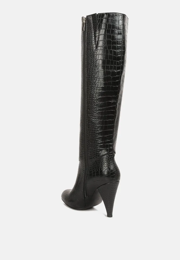 rum rolls calf croc boots