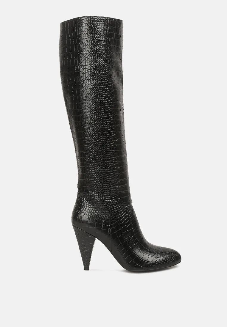 rum rolls calf croc boots