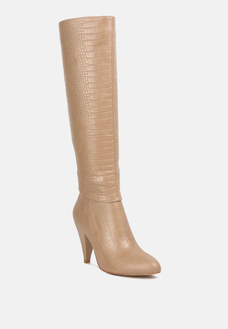 rum rolls calf croc boots