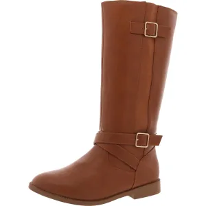 Rylie Womens Zipper Faux Leather Knee-High Boots