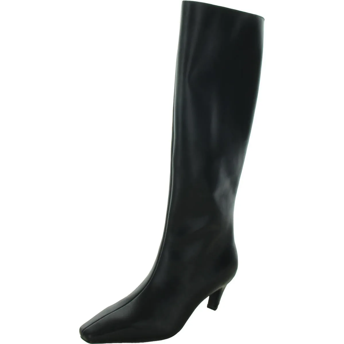Sameya Womens Zipper Faux Leather Knee-High Boots