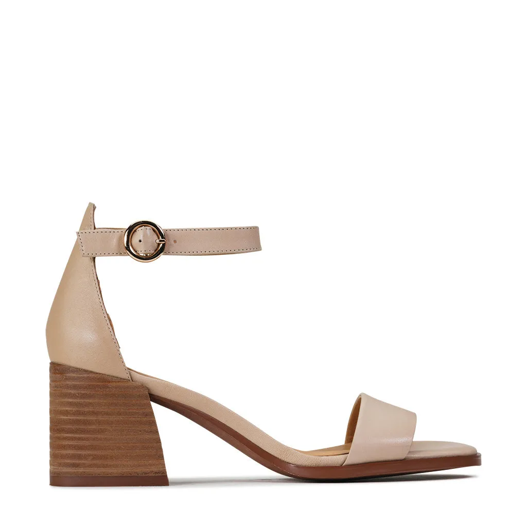 SARTORIS LEATHER ANKLE STRAP HEELED SANDALS