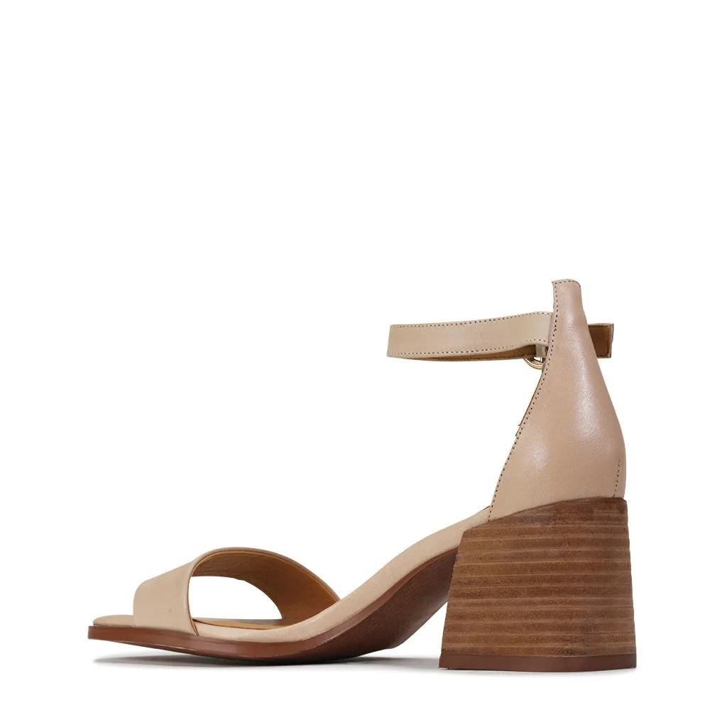 SARTORIS LEATHER ANKLE STRAP HEELED SANDALS
