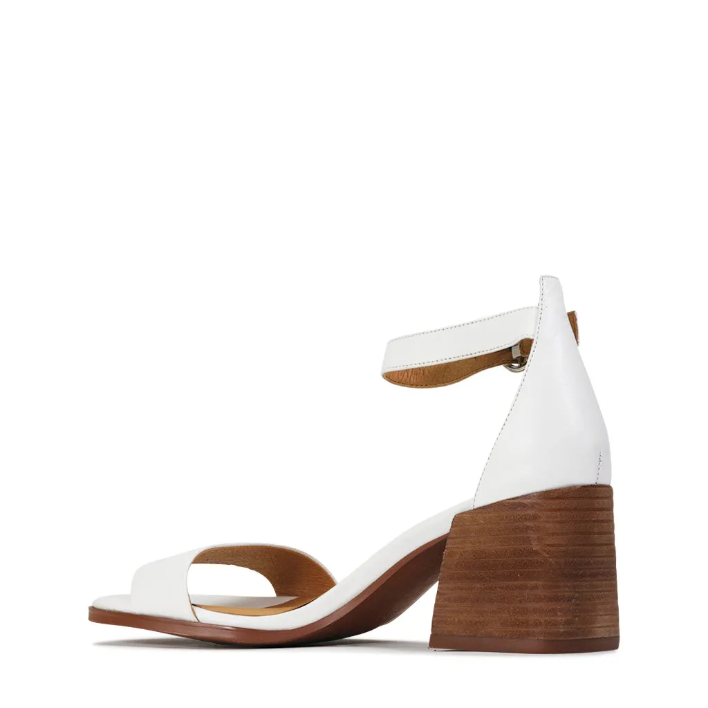 SARTORIS LEATHER ANKLE STRAP HEELED SANDALS