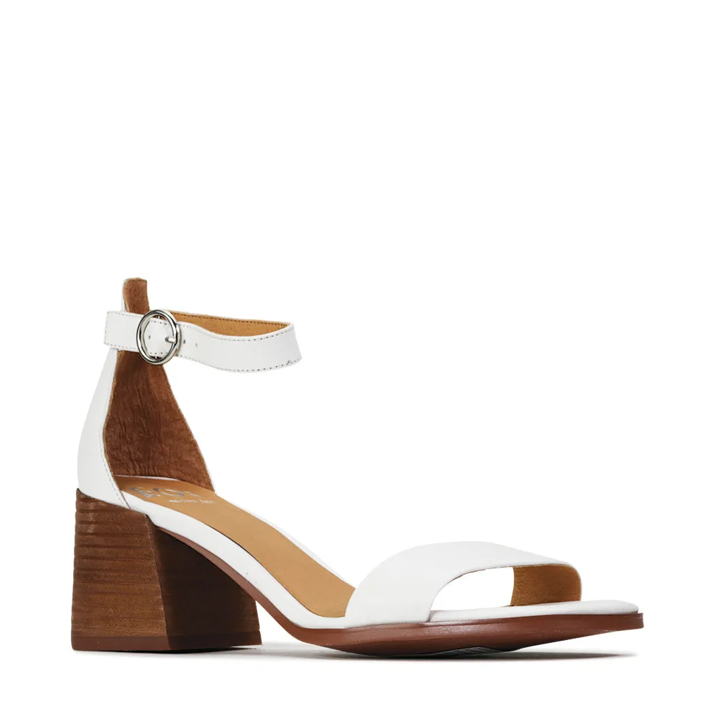 SARTORIS LEATHER ANKLE STRAP HEELED SANDALS