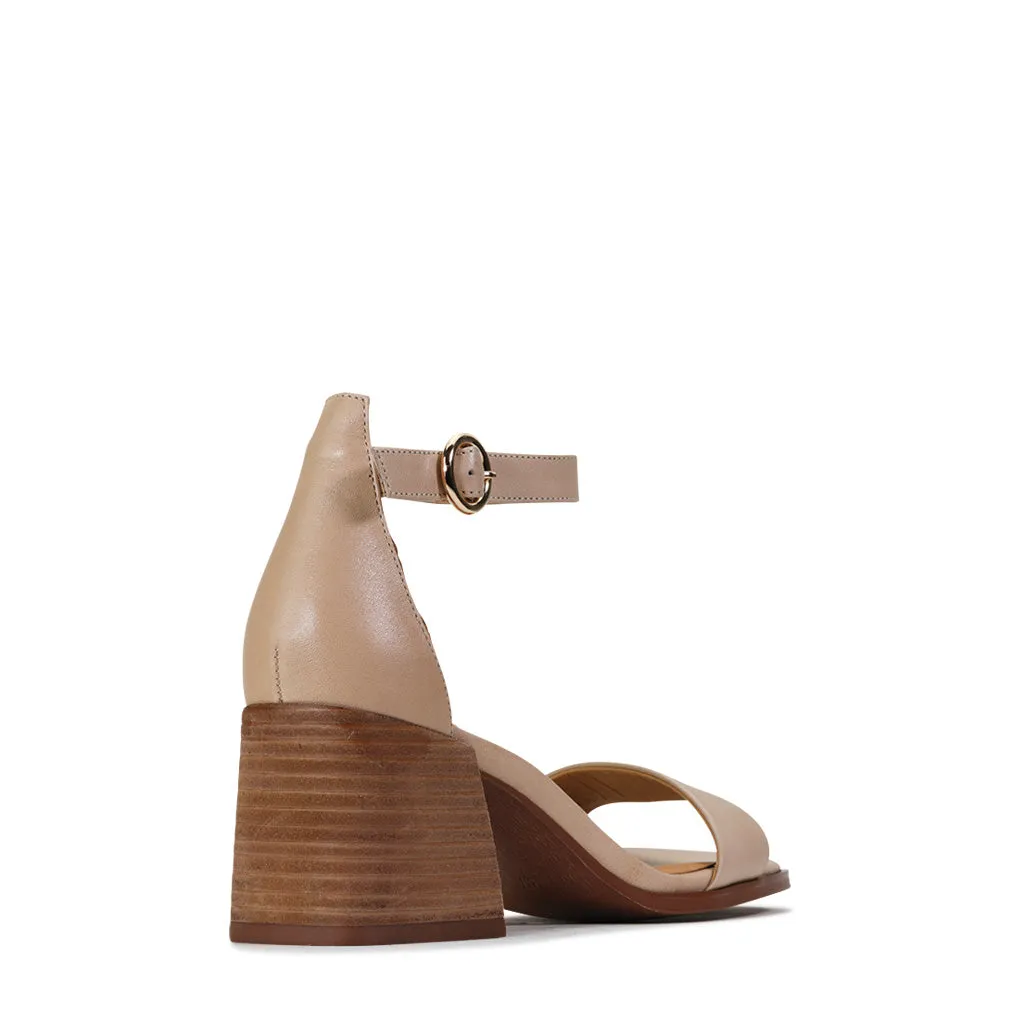 SARTORIS LEATHER ANKLE STRAP HEELED SANDALS
