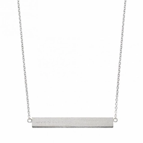 Satin Finish Horizontal Engravable Bar Necklace N4426