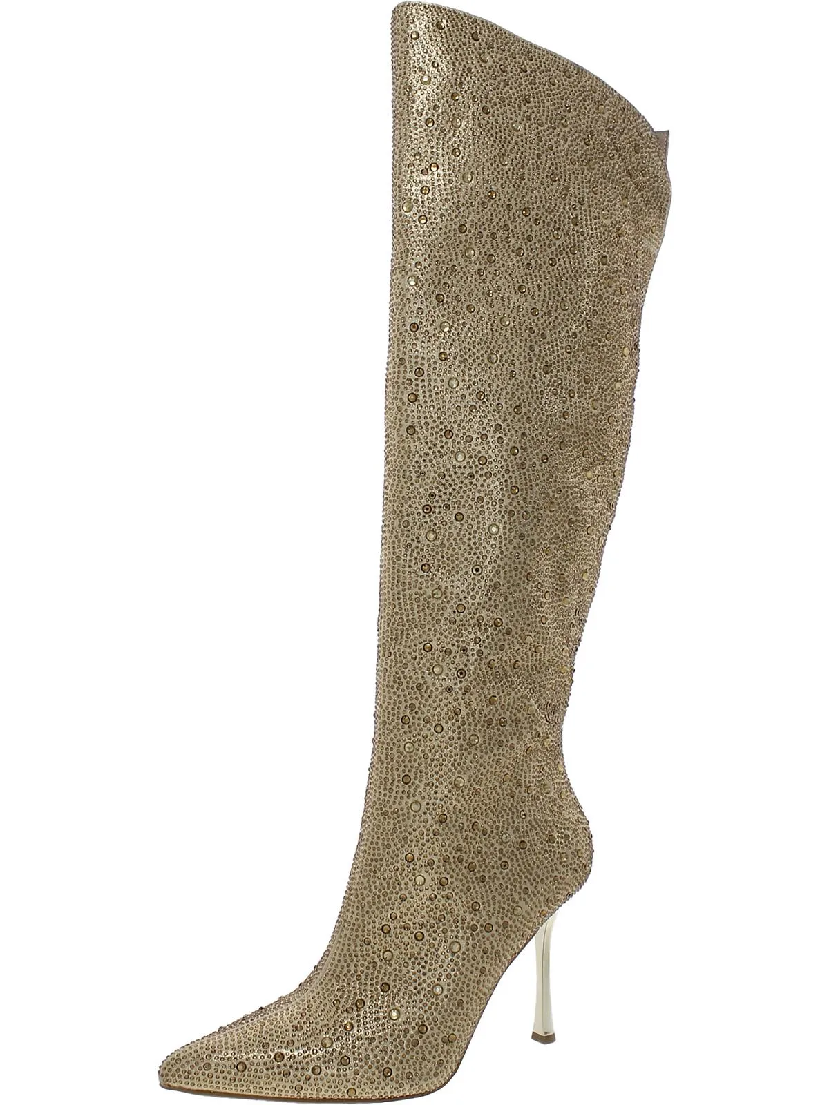 Saveria Womens Rhinestone Tall Over-The-Knee Boots