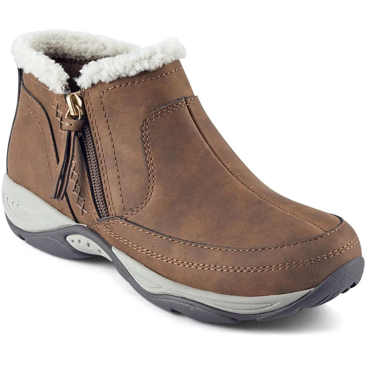 SEEPIC Womens Leather Side zipper Booties