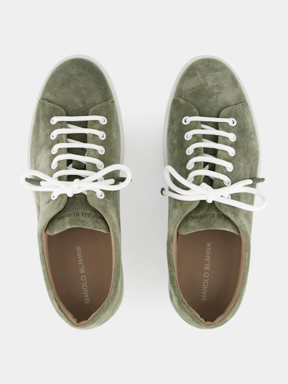 Semanado Khaki Suede Lace-Up Sneakers