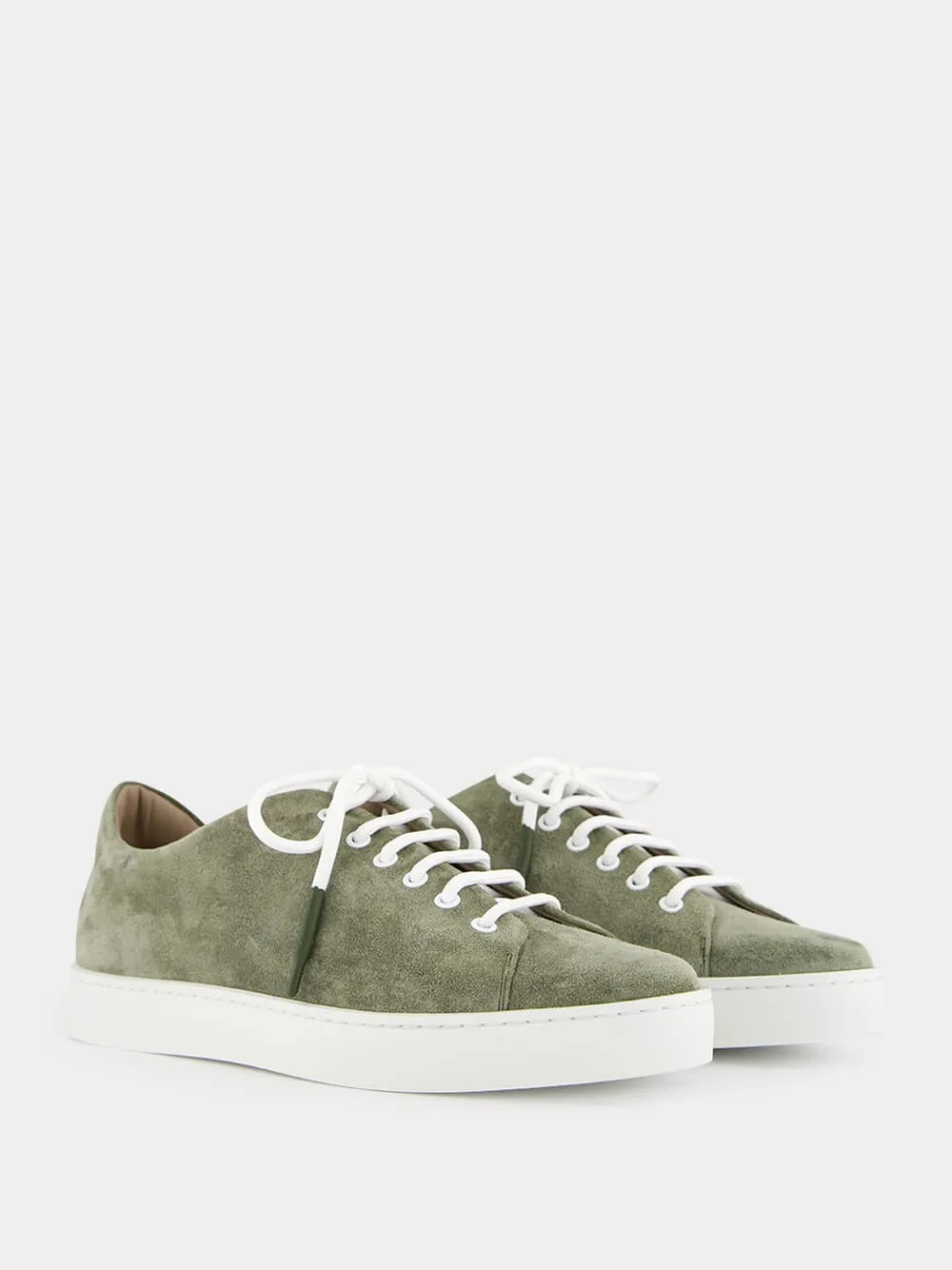 Semanado Khaki Suede Lace-Up Sneakers