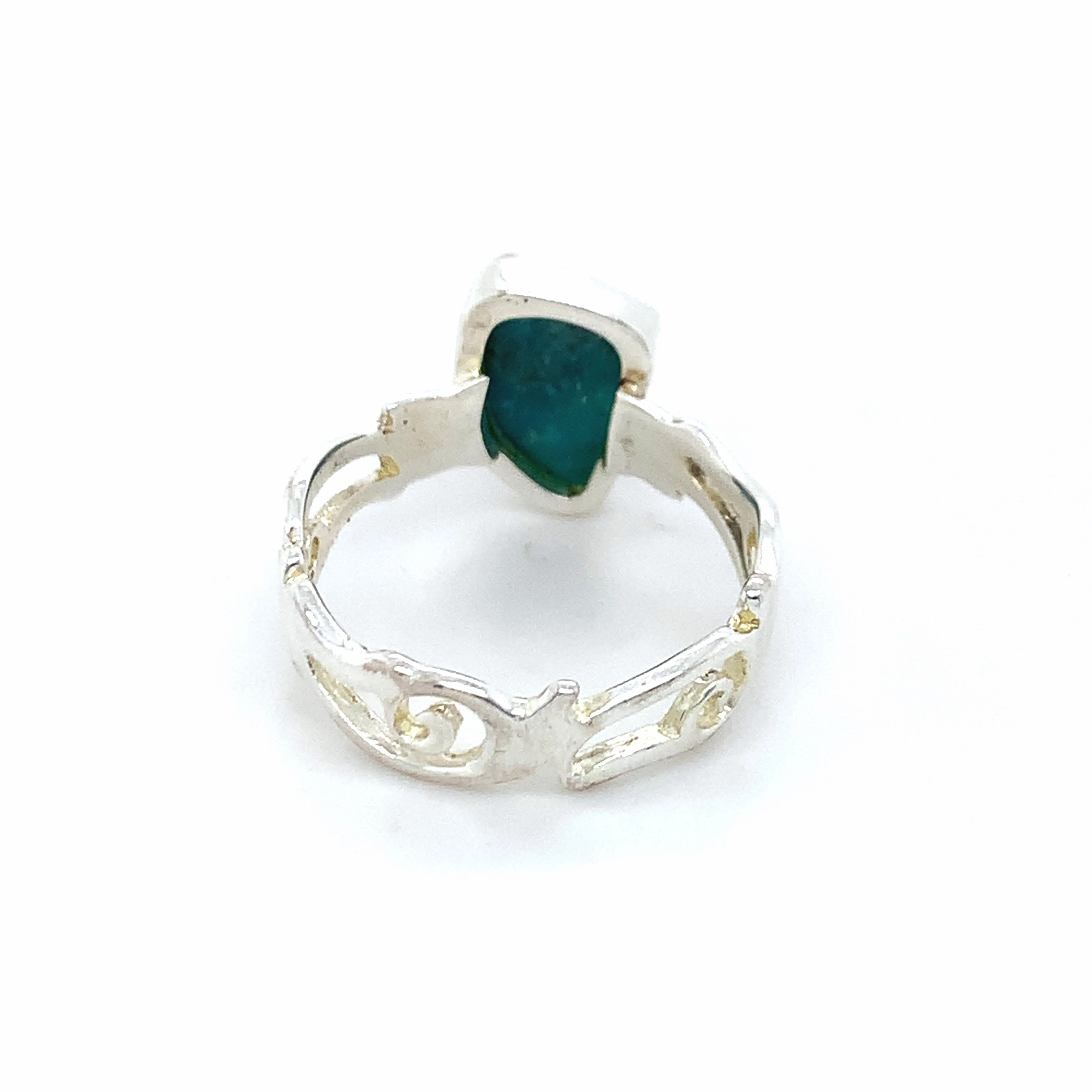 Semi-Precious Turquoise Wave Silver Ring