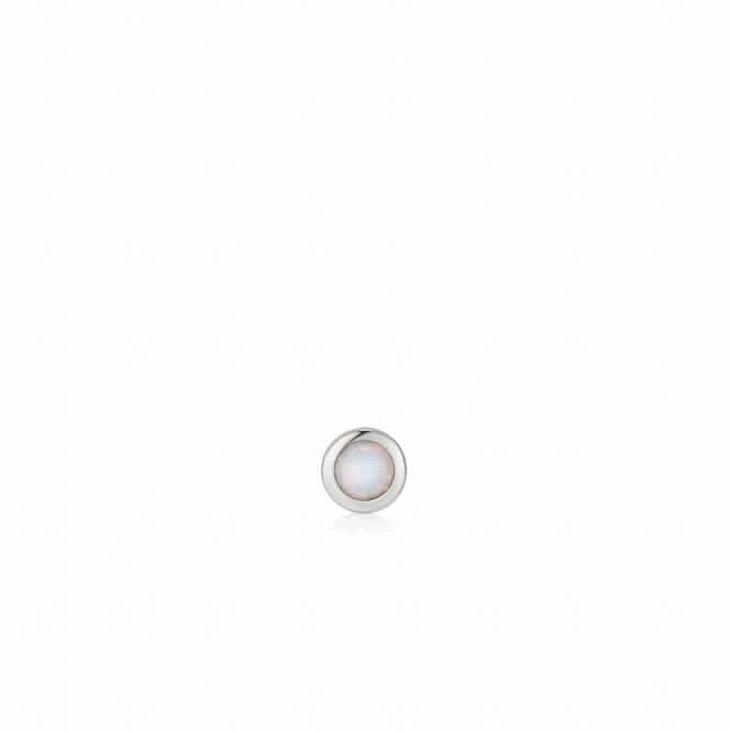 Silver Kyoto Opal Bezel Barbell Single Earring E035-11H