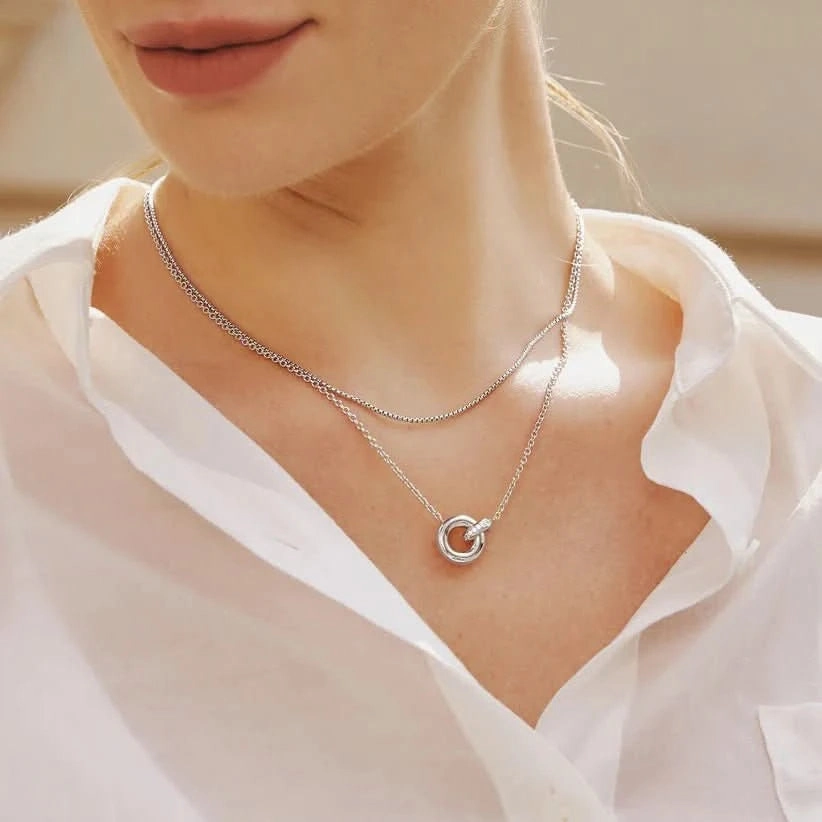 Silver Linked Necklace N062-02H
