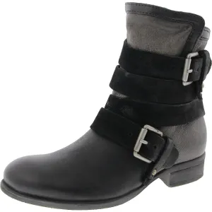 Slater Womens Buckle Leather Ankle Boots