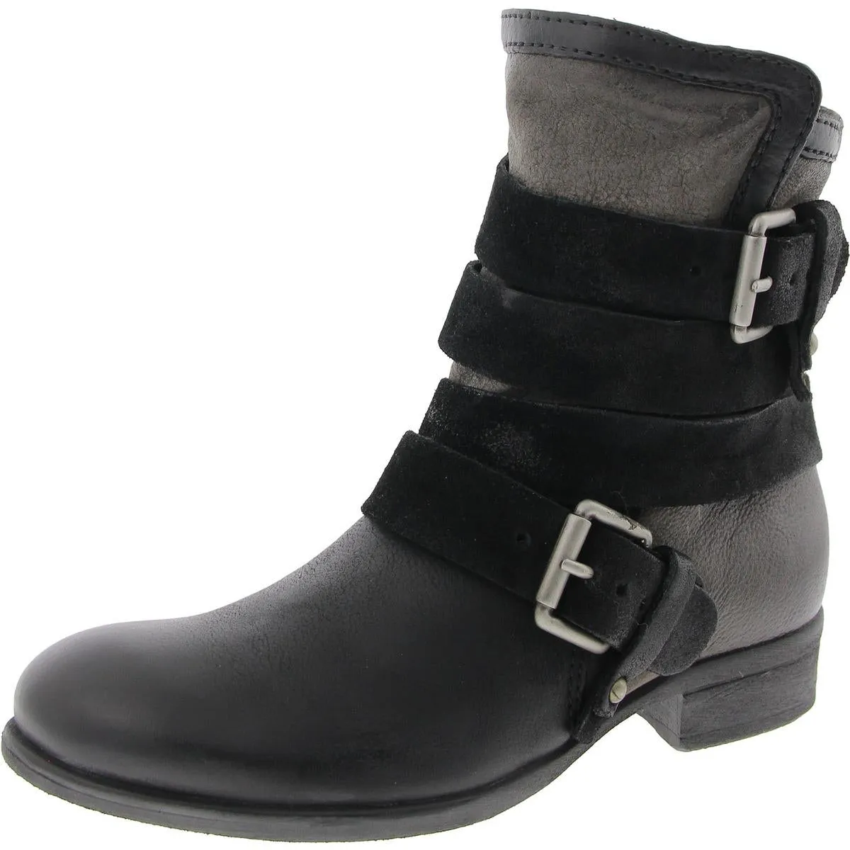 Slater Womens Buckle Leather Ankle Boots