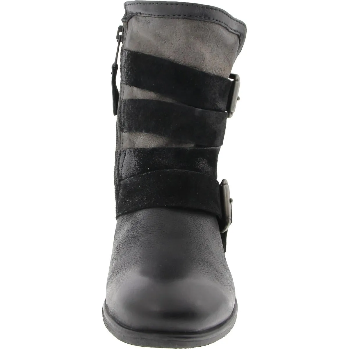 Slater Womens Buckle Leather Ankle Boots