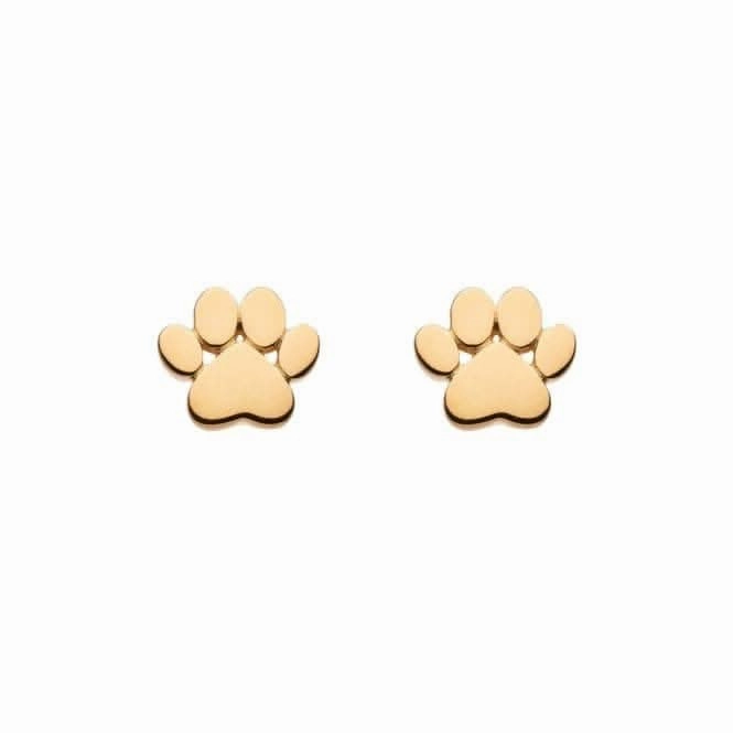 Small Paw Print Gold Plated Stud Earrings 4767GD