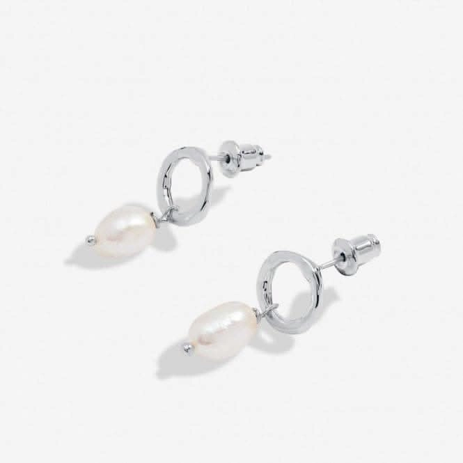 Solaria Baroque Pearl Loop Silver Plated Hoop Earrings 7168