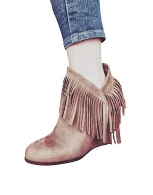 Sophia Bootie Wedges In Brown