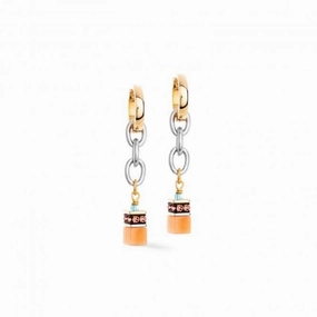 Stainless Steel Aqua Apricot Ear Studs 4713/21-2028