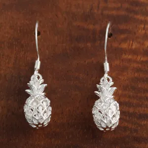 Sterling Silver Pineapple Hook Earrings