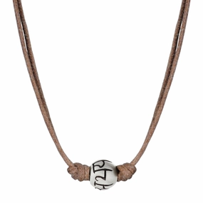 Sterling Silver 'Fearlessness' Bead Necklace on Natural Cord