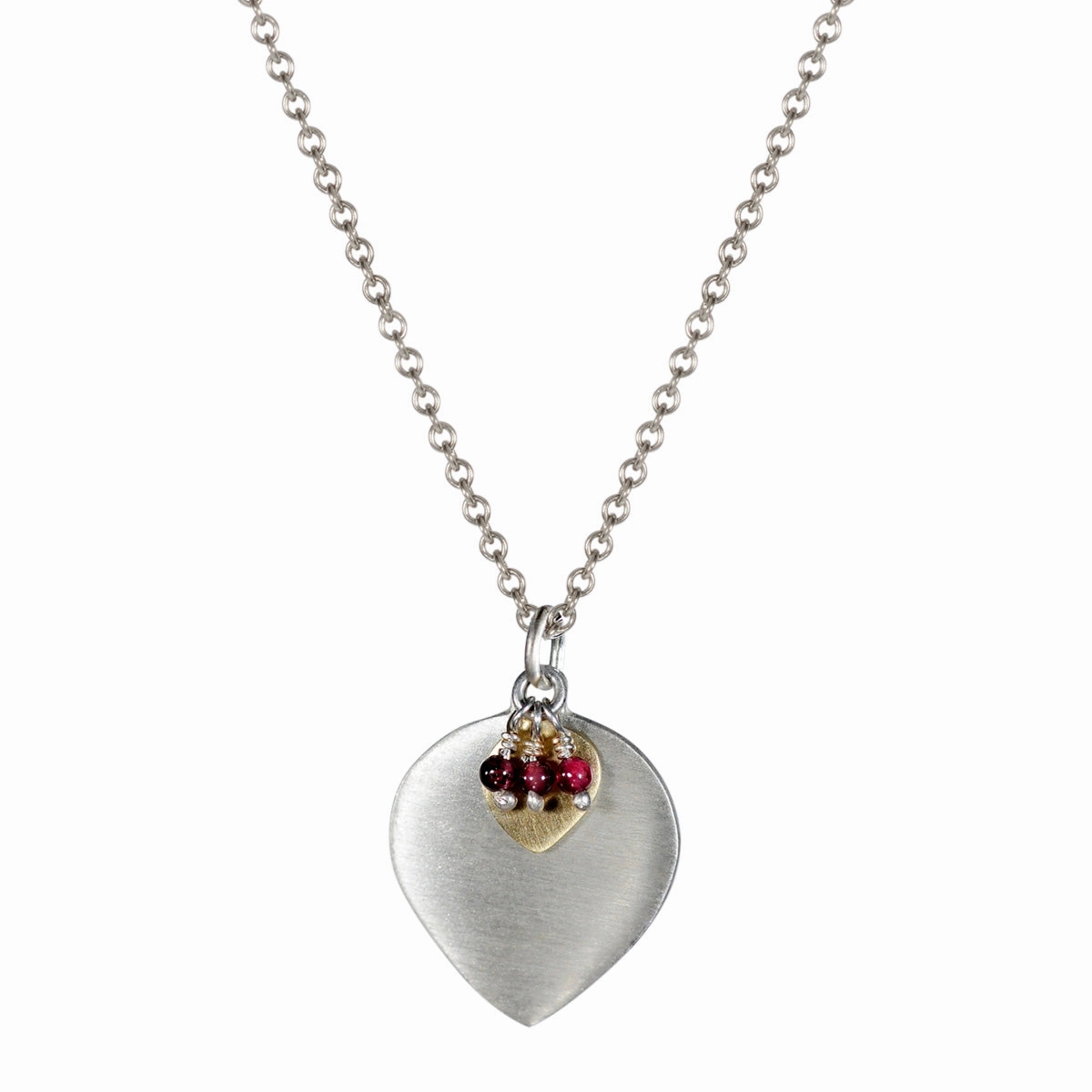 Sterling Silver & 10K Gold Double Lotus Petal with Garnet Beads