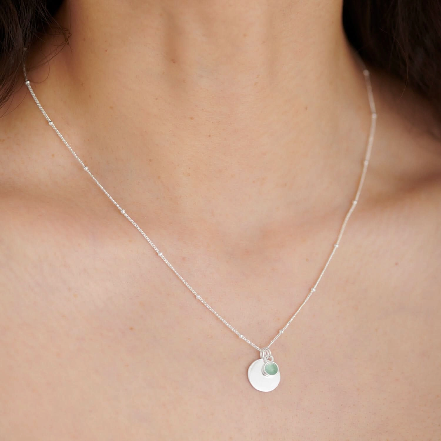 Sterling Silver Birthstone A Little July Necklace JJS0076