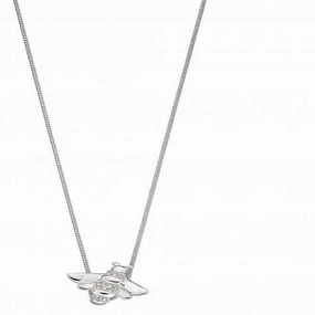 Sterling Silver Detailed Zirconia Pave Bee Pendant P4846C