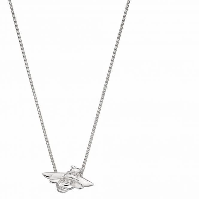 Sterling Silver Detailed Zirconia Pave Bee Pendant P4846C